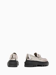 AllSaints Grey Alexia Chain Loafers - Image 3 of 5