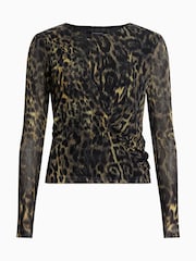 AllSaints Leopard Print Edana Mesh Top - Imagen 6 de 6
