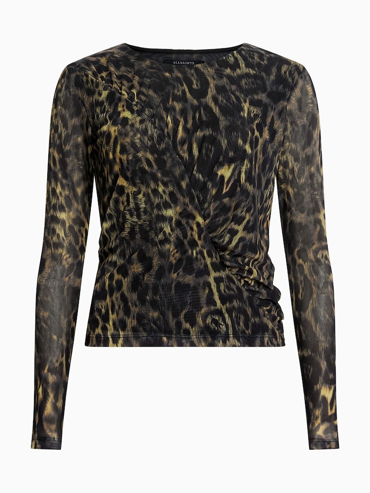 AllSaints Leopard Print Edana Mesh Top - Imagen 6 de 6