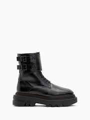 AllSaints Black Zoe Shearling Boots - Image 1 of 5