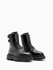 AllSaints Black Zoe Shearling Boots - Image 2 of 5