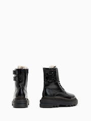 AllSaints Black Zoe Shearling Boots - Image 3 of 5