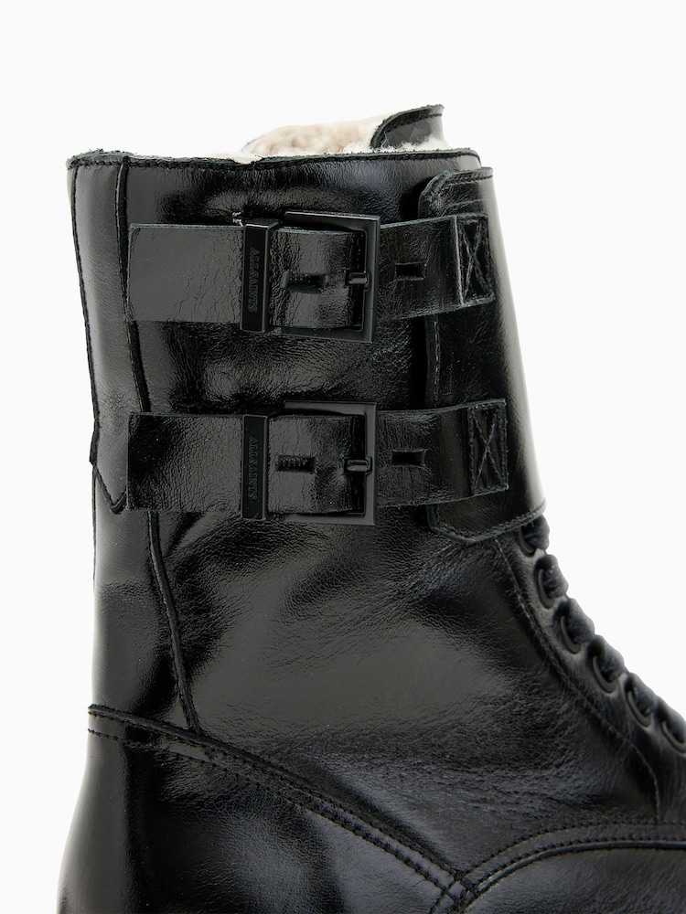 AllSaints Black Zoe Shearling Boots - Image 5 of 5