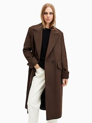 AllSaints Brown Mabel Coat - Image 1 of 8