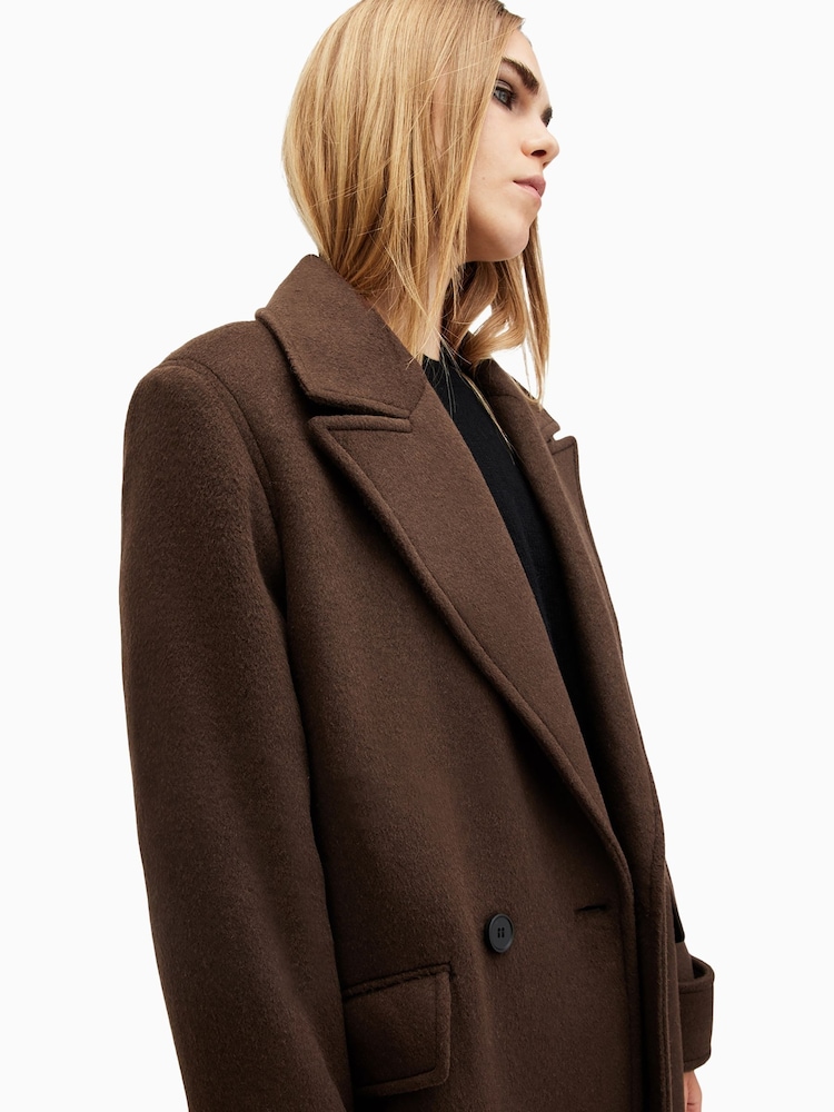 AllSaints Brown Mabel Coat - Image 2 of 8