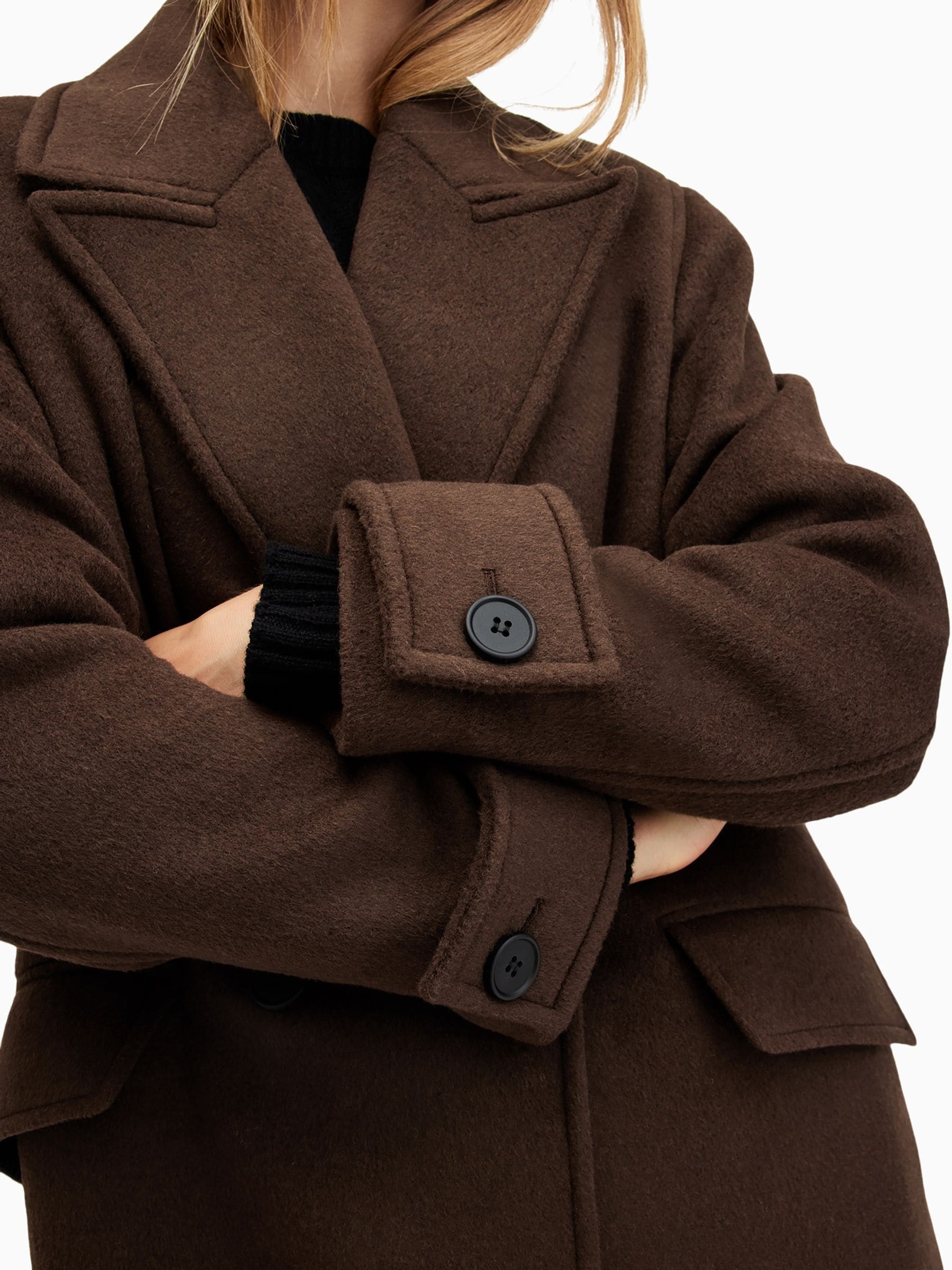 Buy AllSaints Brown Mabel Coat from Next Luxembourg