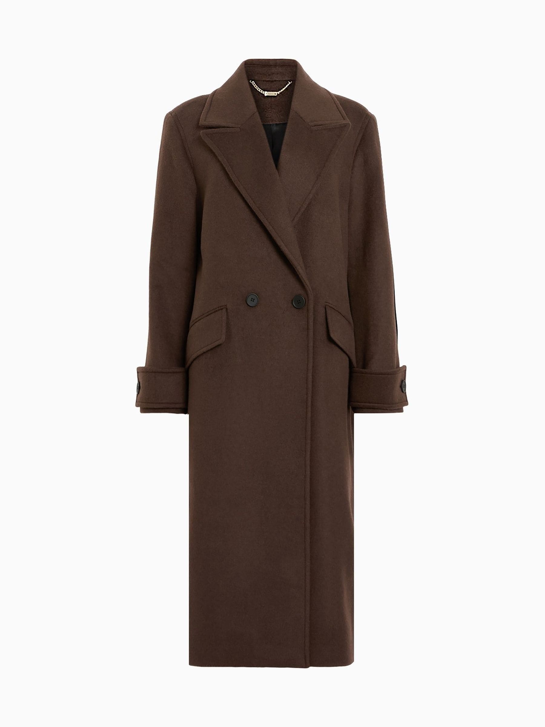 AllSaints Mabel Double Breasted Coat Brown
