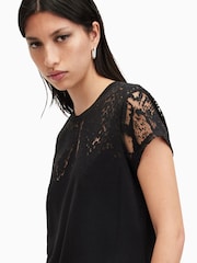 Negro - AllSaints Anna Snake Print T-Shirt - Imagen 2 de 7