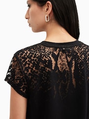 Negro - AllSaints Anna Snake Print T-Shirt - Imagen 4 de 7