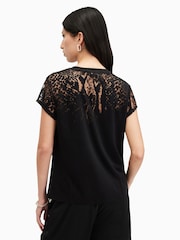 Negro - AllSaints Anna Snake Print T-Shirt - Imagen 6 de 7