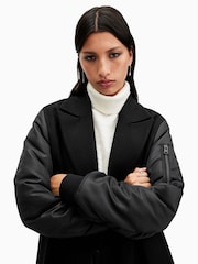 AllSaints Black Paulah Coat - Image 2 of 9