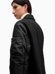 AllSaints Black Paulah Coat - Image 7 of 9