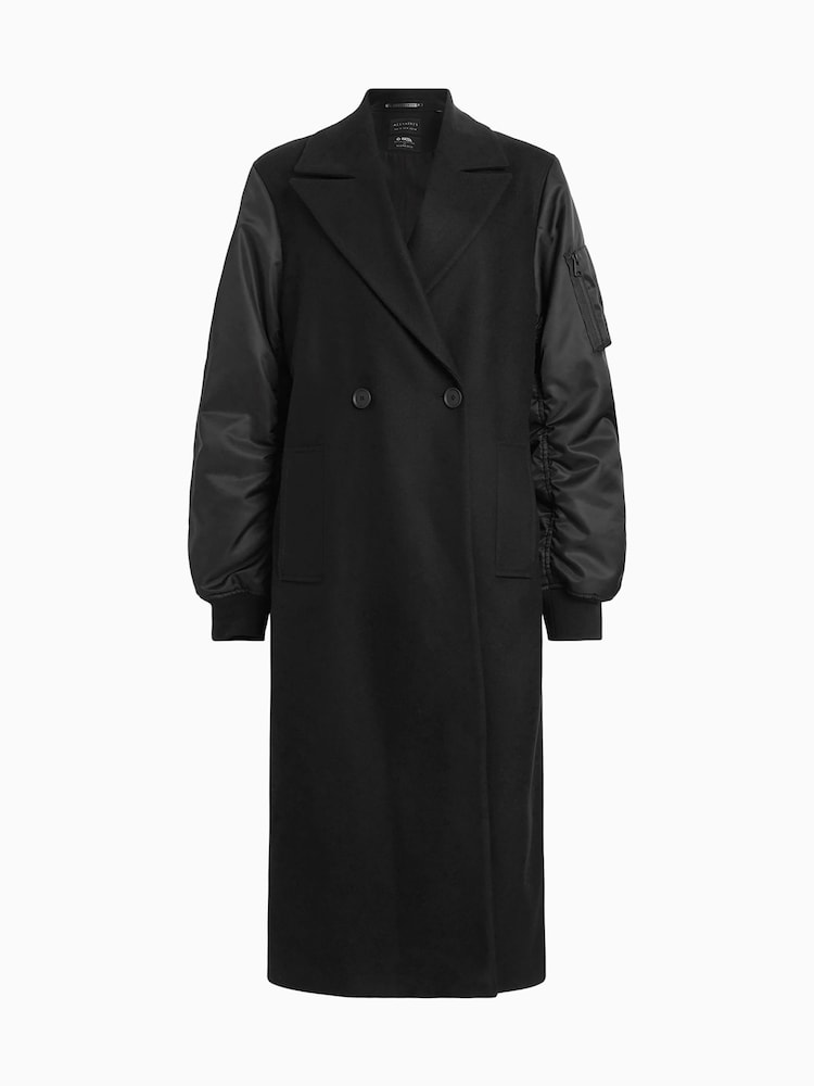 AllSaints Black Paulah Coat - Image 9 of 9