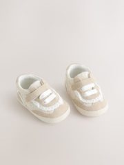 Neutral Embroidery Baby Trainers (0-24mths) - Image 1 of 5