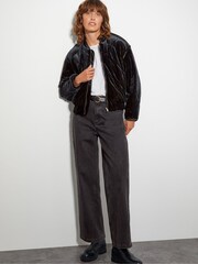 Monsoon Blue Violet Velvet Bomber Jacket - Image 2 of 4