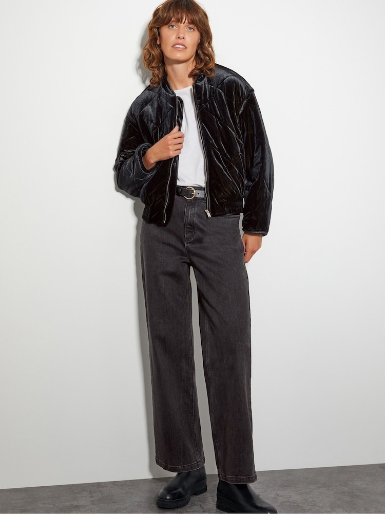 Monsoon Blue Violet Velvet Bomber Jacket - Image 2 of 4