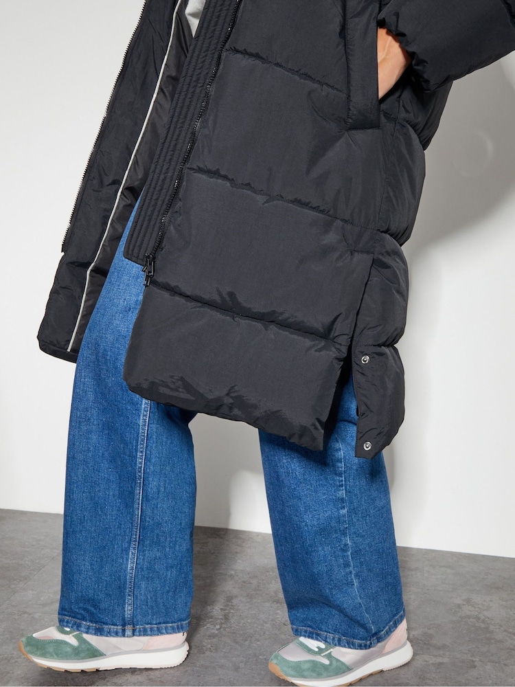 Monsoon Black Lissy Long Hooded Puffer Coat - Image 2 of 4