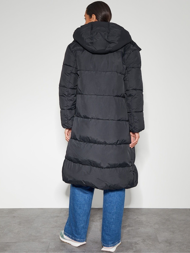 Monsoon Black Lissy Long Hooded Puffer Coat - Image 4 of 4