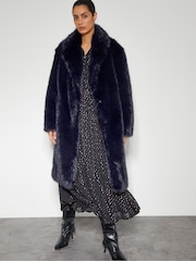 Monsoon Blue Camille Faux Fur Coat - Image 1 of 4