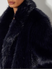 Monsoon Blue Camille Faux Fur Coat - Image 2 of 4