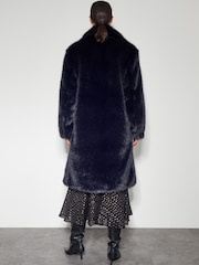 Monsoon Blue Camille Faux Fur Coat - Image 3 of 4