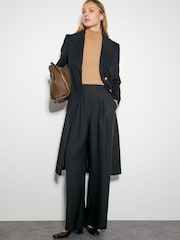 Monsoon Black Fleur Military Longline Coat - Image 2 of 5