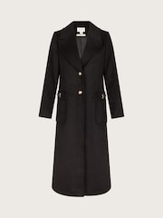 Monsoon Black Fleur Military Longline Coat - Image 5 of 5