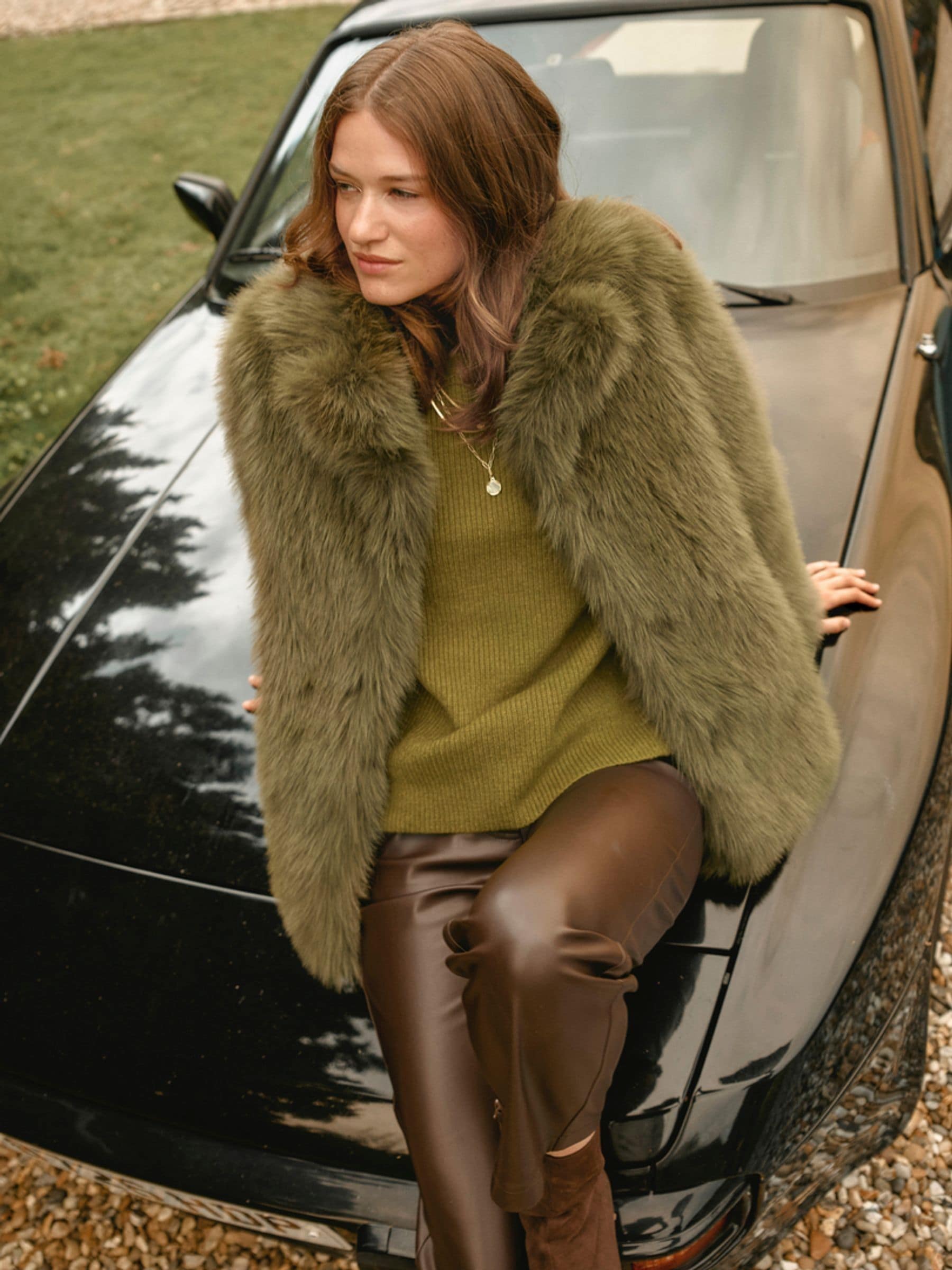 Buy Monsoon Green Felixa Faux Fur Coat from Next Canada