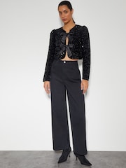Monsoon Black Belinda Bow Sequin Jacket - Image 2 of 4