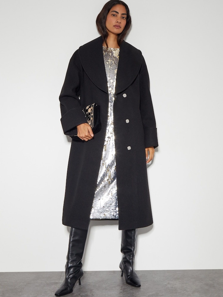 Monsoon Silver Marie Long Sleeve Sequin Midi Dress - Image 5 of 5