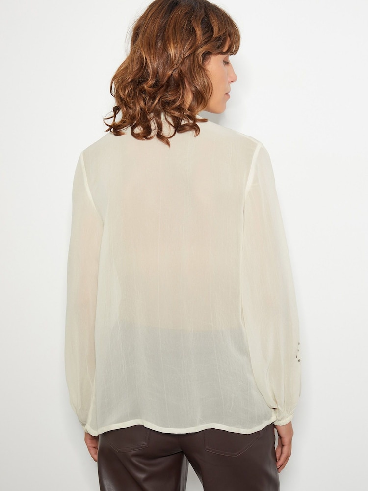 Monsoon Natural Saskia Stud Ruffle Blouse - Image 8 of 8