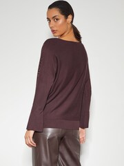 Monsoon Brown Hope Sparkle Stud Raglan Jumper - Image 4 of 4