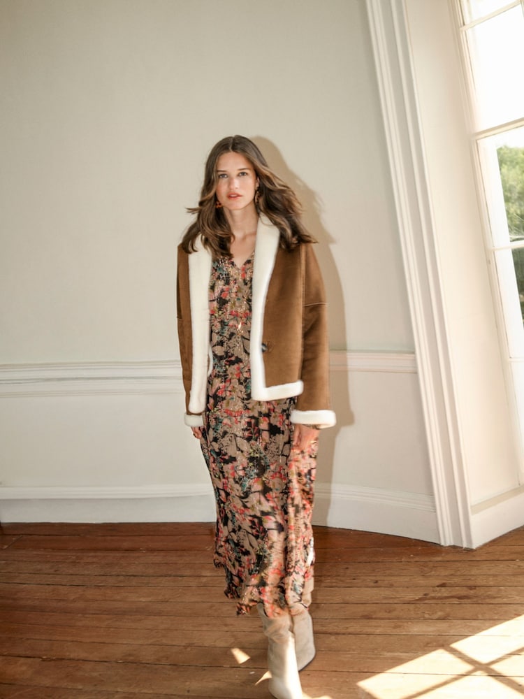 Monsoon Natural Jojo Reversible Faux Shearling Jacket - Image 1 of 9