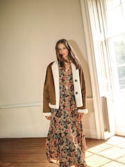 Monsoon Natural Jojo Reversible Faux Shearling Jacket - Image 2 of 9