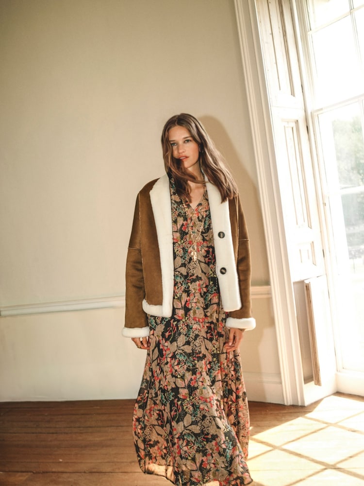 Monsoon Natural Jojo Reversible Faux Shearling Jacket - Image 2 of 9