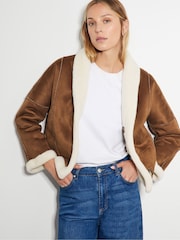 Monsoon Natural Jojo Reversible Faux Shearling Jacket - Image 5 of 9