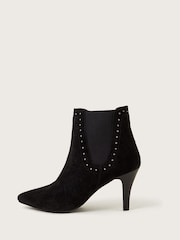 Monsoon Black Oriana Suede Stud Heeled Boots - Image 2 of 4