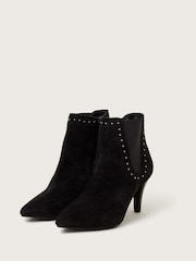 Monsoon Black Oriana Suede Stud Heeled Boots - Image 3 of 4