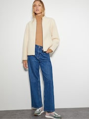 Monsoon Natural Jade Boucle Bomber Jacket - Image 2 of 6
