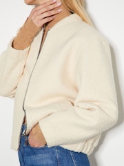 Monsoon Natural Jade Boucle Bomber Jacket - Image 4 of 6