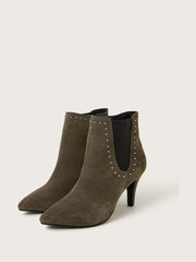Verde - Monsoon Oriana Suede Stud Heeled Boots - Imagem 3 de 4
