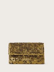 Monsoon Green Sofia Sequin Clutch Bag - Image 1 of 4