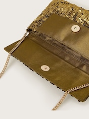 Monsoon Green Sofia Sequin Clutch Bag - Image 3 of 4