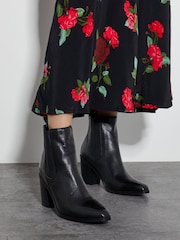 Monsoon Black Libby Leather Block Heels - Image 1 of 4