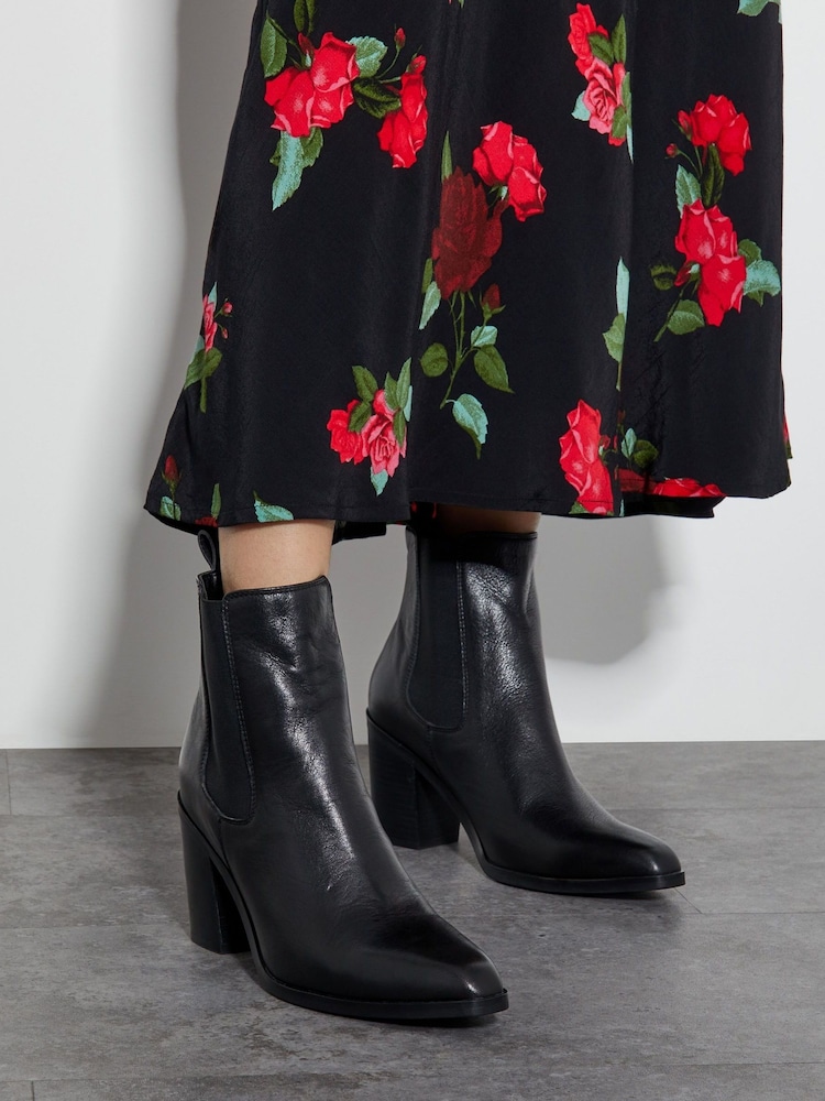 Monsoon Black Libby Leather Block Heels - Image 1 of 4