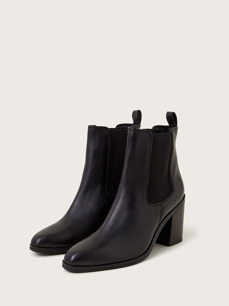 Monsoon Black Libby Leather Block Heels - Image 3 of 4