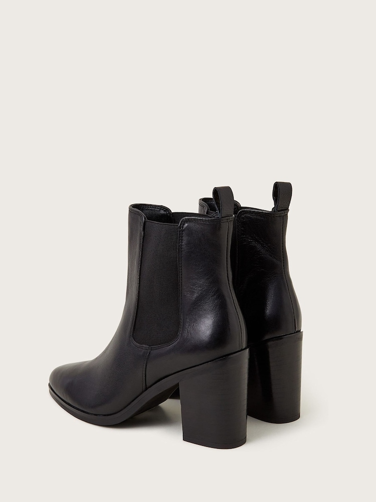 Monsoon Black Libby Leather Block Heels - Image 4 of 4