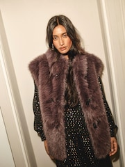 Monsoon Brown Della Faux Fur Gilet - Image 1 of 7