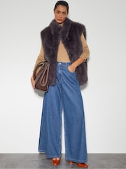 Monsoon Brown Della Faux Fur Gilet - Image 3 of 7