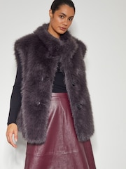 Monsoon Brown Della Faux Fur Gilet - Image 4 of 7